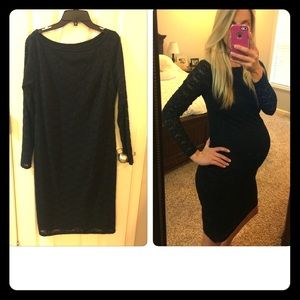 Black lace maternity dress